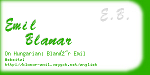 emil blanar business card